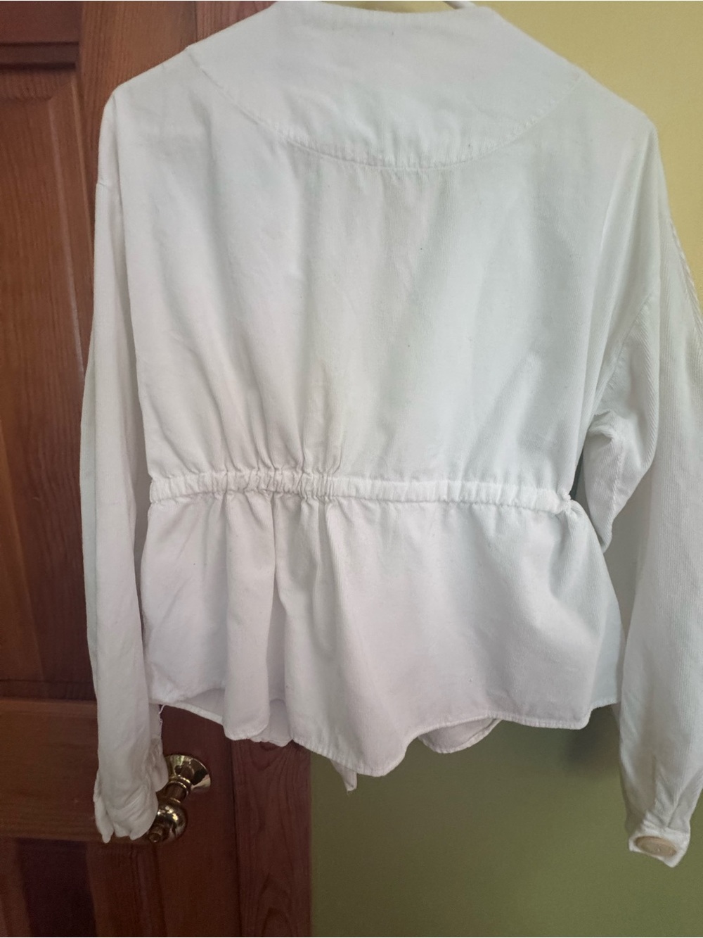 Zara White Drawstring Button Front Jacket - Picture 8 of 9